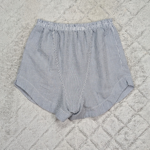 Free People Shorts Womens S Blue Stripe Cloud Nine Boxers Searsucker Lounge - Picture 8 of 8